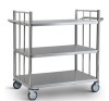 Material moving stainless steel hand cart with guardrail
