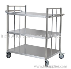 Material moving stainless steel hand cart with guardrail