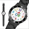 Christmas Gift 36mm Black Silicone Bracelet Watch For Kids With Debossed Logo