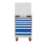 Seven drawers tool workshop cart trolley with hanging board
