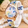 3 ATM Flower Silicone Rubber Watches For Women , Japan Movt Quartz Watch