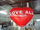 0.2mm PVC Helium Inflatable Advertising Balloons For Wedding Ceremony / Red Heart Shape