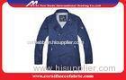 Breathable Blue Long Trench Jacket / Mens Windbreaker Jackets with Polyester