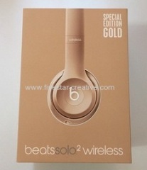 2015 New Beats Solo2 Wireless Over-Ear Headphones with Bluetooth Special Edition Gold