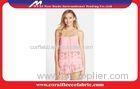 100% Cotton Ladies Pajamas , Pink Ladies Summer Eyelet Camisole & Short Pajama Sets