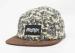 Man Camo Printed Baseball Caps Adjustable With Brown Brim , Patch Logo