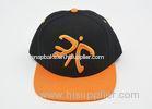 Classic Black Orange Snapback Baseball Caps 3D Embroidered , 6 Panel Hat