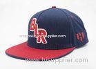 100% Cotton Twill Snapback Baseball Teams Caps Square Flat , 5 Panel Snapback Hats