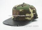 Custom Camo Snapback Army Baseball Caps Embroidered With Leather Patch Logo