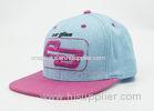 Ladies Snapback Cotton Twill Baseball Caps Light Blue With Plastic Back Strips