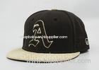 Youth / Adults Snapback Acrylic Baseball Caps Unisex Brown And Beige , 58 cm