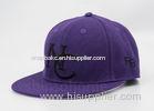 3D Puff Embroidered Purple Baseball Cap Snapback For Men / Women , OEM