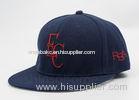 Unisex 6 Panel Dark Blue Embroider Baseball Hats With Cotton Twill Sweatband