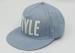 Large Printing Washed Cotton College Baseball Caps Flat Brim Blue