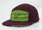 Classic Printed Cotton Flat Brim Baseball Caps Chocolate With Green For Gift