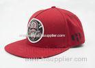 Printed Red Ladies Cotton Baseball Caps Flat Brim For Party , 56 - 60cm