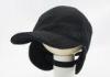 Adjustable Black Pile Fabric Baseball Caps With Earflap , Stretch Tape