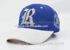 Fashion Letters Acrylic Embroidered Baseball Caps Two Stone Blue With White