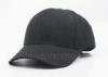 Man Golf Black Plain Baseball Caps Acrylic With Plastic Back Closure