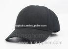 Man Golf Black Plain Baseball Caps Acrylic With Plastic Back Closure