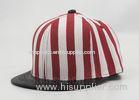 Cotton Twill Snapback Plain Adult Baseball Cap Flat Brim Red With Black