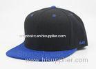 Embroidery Plain Baseball Caps Acrylic Double Color Adjustable Black With Blue