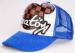 Blue Cotton Mesh College Trucker Hats / Baseball Caps 5 Panel For Sports