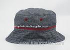 Grey Cotton Adult Fisherman Bucket Hat / Cap With Raised Embroidery Logo