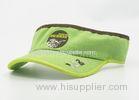 Adjustable Green Sun Visor Cap Cotton Embroidery For Summer 48 - 55 CM