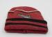Custom Red Black Cotton Beanie Hats Knitting , Winter Caps For Men / Women