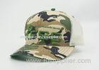 Personalized Green Mesh Snapback Trucker Camouflage Hats , Camo Ball Caps