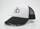 Embroidery Kids / Children Mesh Trucker Hats Black White For Boy / Girl 53 CM