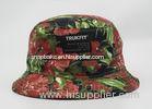 Flower Printed Fishing Bucket Hat Cotton With Woven Patch Washing Label