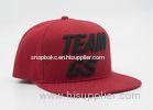 Dark Red 100% Acrylic 3D Embroidered Baseball Caps Customized Snap Back