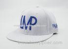 White Acrylic Snapback Baseball Caps Six Panel Customizable Embroidery Unisex