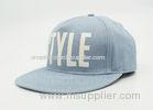 Custom Cotton Twill Washed Screen Printing Baseball Caps Snapback Blue