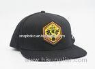 Cool Embroidery / Woven Patch Flat Bill Hats Cotton Twill Snap Back Flat Brim