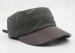 Unisex Leather / Woolen Military Cap Curved Brown Leather Bill 58 CM