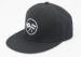 Customized Large Visor Snapback Baseball Caps Black With White Logo