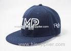 OEM 3D Embroidered Snapback Hip-Hop Baseball Caps Blue Flat Rounded Brim