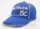 Blue 3D Embroidered Printed Baseball Caps Cotton Twill With Custom Logo