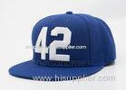 Snapback Acrylic Embroidered Baseball Caps Blue Flat Visor 22 - 23.6 Inch