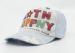 Printed Washed Soft Cotton Baseball Caps For Children / Kids , Blue With White