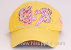 Fashion Yellow 6 Panels Cotton Baseball Caps Adjustable , Hip Hop Hat