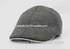 Plain Winter Wool Beret Bucket Hat 6 Panels With Flocking Fabric Lining