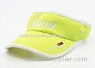 Tennis Fluorescence Yellow Sun Visor Cap Cotton With Velcro Back Closure