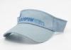 Summer Embroidered Sun Visor Cotton Cap For Women , Blue Velcro Strips