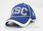 Men / Women Sports Cotton Baseball Caps Embroidery , Blue With White Under Bill