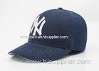 3D Puff Embroidermen Fitted Baseball Hat 100% Acrylic Blue For Adults 58cm