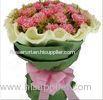Colorful Corrugated Paper Flower Wrapping Sheets with Pink Ribbon , Eco Friendly